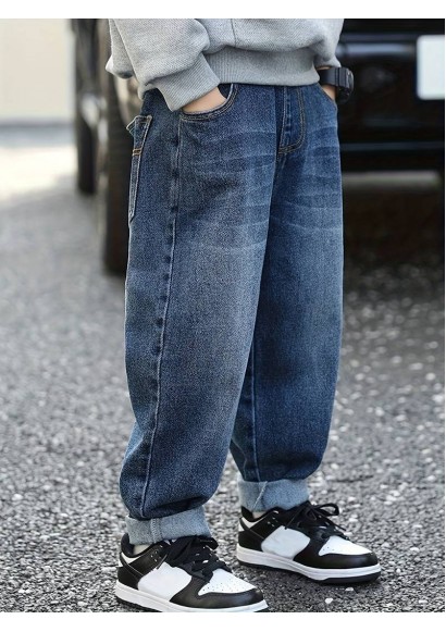 Uşaq Küçə Stili Gündəlik Cins Şalvar