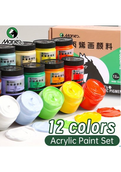 12 Rəng Akrilik Boya Dəsti